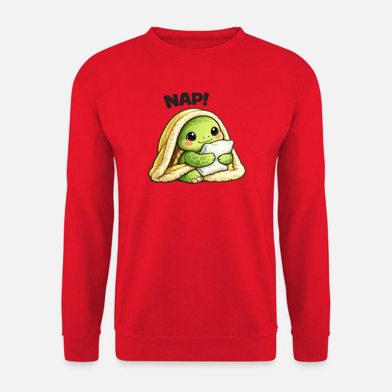 Cuddly turtle under blanket - Unisex Sweatshirt - red