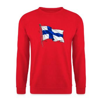 Finnland Flagge - Unisex Pullover - Rot - Vorne - Alina (178cm) & Michal (187cm)