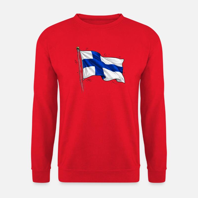 Finnland Flagge - Unisex Pullover - Rot