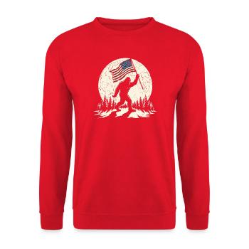 Bigfoot Lune Bigfoot patriotique drôle pour le 4e anniversaire - Sweat-shirt Unisexe - rouge - Devant - Alina (178cm) & Michal (187cm)