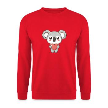 Koala Coeur Doux - Sweat-shirt Unisexe - rouge - Devant - Alina (178cm) & Michal (187cm)