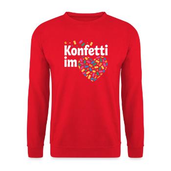 Confetti in the Heart Carnival Costume Women's Carnival - Unisex Sweatshirt - red - Front - Alina (178cm) & Michal (187cm)