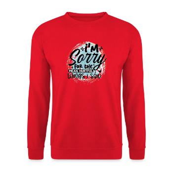 I'm sorry for the bad words - Unisex Sweatshirt - red - Front - Alina (178cm) & Michal (187cm)