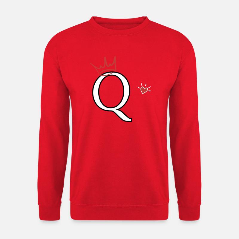 Buchstabe Q Kronenherz - Unisex Pullover - Rot