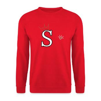 Letter s crown heart - Unisex Sweatshirt - red - Front - Alina (178cm) & Michal (187cm)