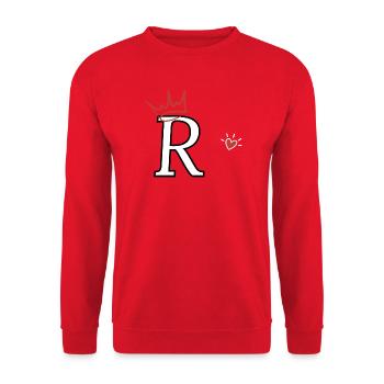 Lettre r couronne cœur - Sweat-shirt Unisexe - rouge - Devant - Alina (178cm) & Michal (187cm)