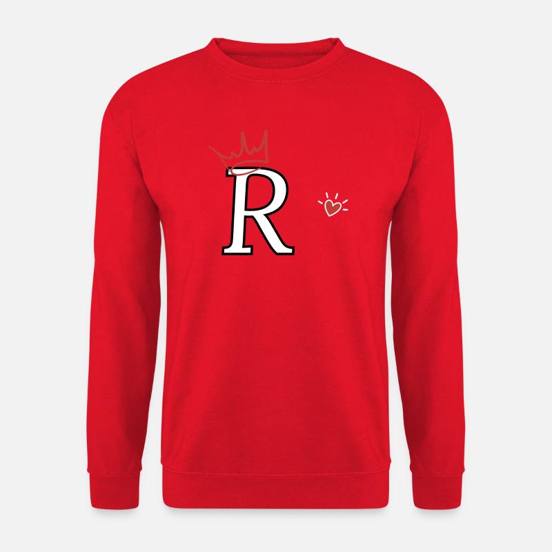 Buchstabe r Kronenherz - Unisex Pullover - Rot