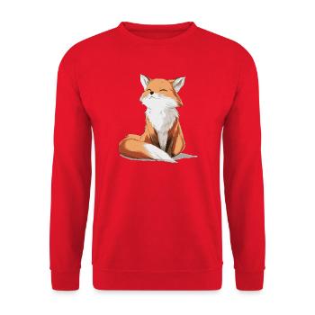 Cute Fox - Unisex Sweatshirt - red - Front - Alina (178cm) & Michal (187cm)