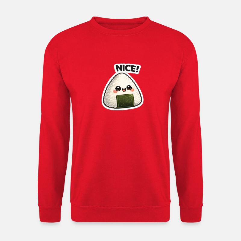 Onigiri de Kawaii avec algues - Sweat-shirt Unisexe - rouge
