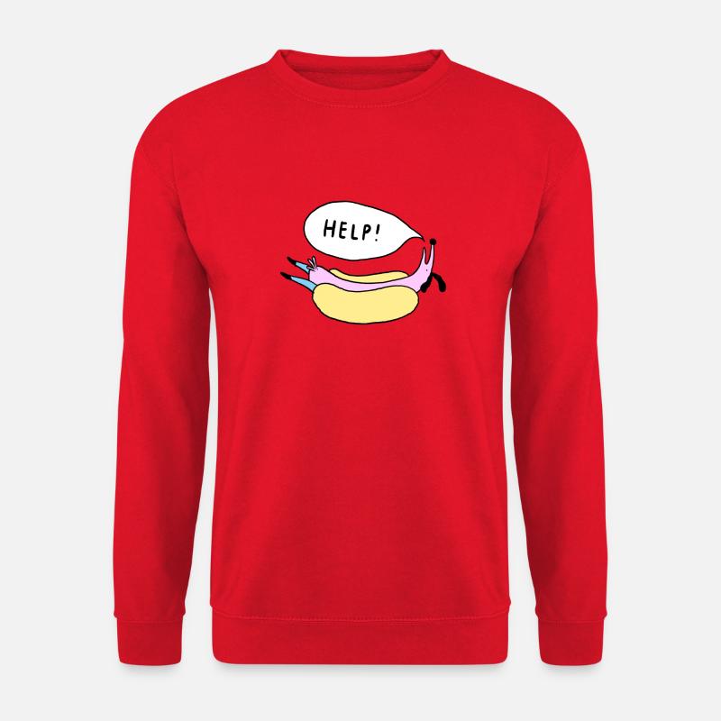 Help_Hot_Dog - Unisex Pullover - Rot