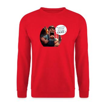 YOU CAN BE A RAILWAY WORKER WITHOUT WARNING! (train) - Unisex Sweatshirt - red - Front - Alina (178cm) & Michal (187cm)