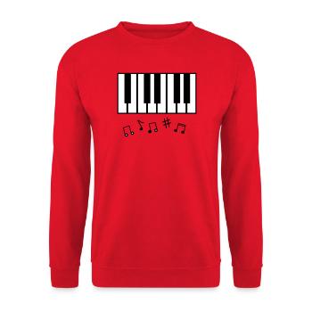 Klaviertasten_und_Notenzeichen - Sweat-shirt Unisexe - rouge - Devant - Alina (178cm) & Michal (187cm)