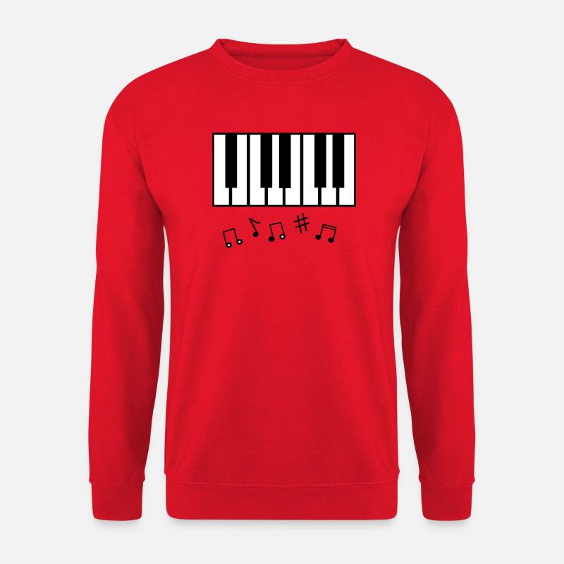 Klaviertasten_und_Notenzeichen - Unisex Pullover - Rot
