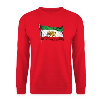  Persien Flagge - Unisex Pullover - Rot - Vorne - Alina (178cm) & Michal (187cm)