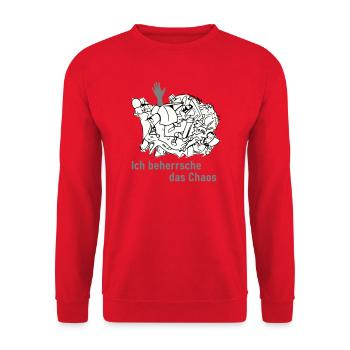 Ich behersche das Chaos - Unisex Pullover - Rot - Vorne - Alina (178cm) & Michal (187cm)