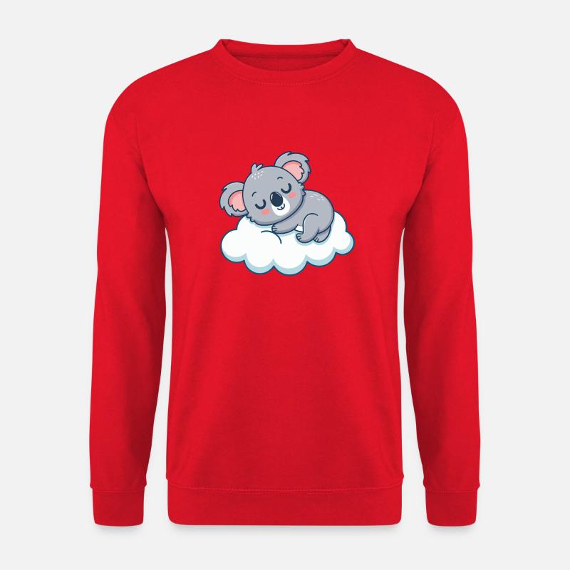 Dreamy Koala on Cloud - Unisex Sweatshirt - red