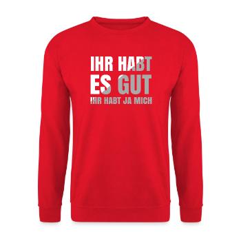 Tu as bien joué, tu m’as eu - Sweat-shirt Unisexe - rouge - Devant - Alina (178cm) & Michal (187cm)