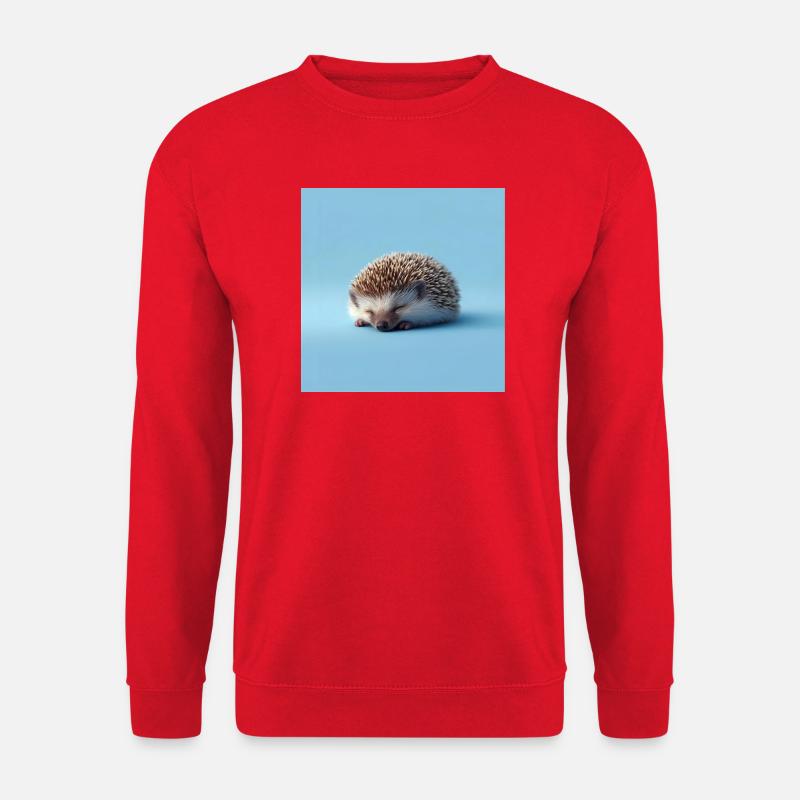 Blue Sleeping Hedgehog - Unisex Sweatshirt - red
