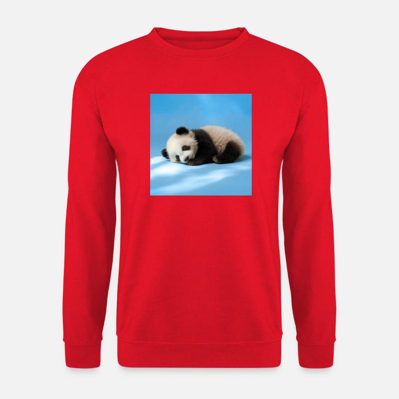 Blauer schlafender Panda - Unisex Pullover - Rot