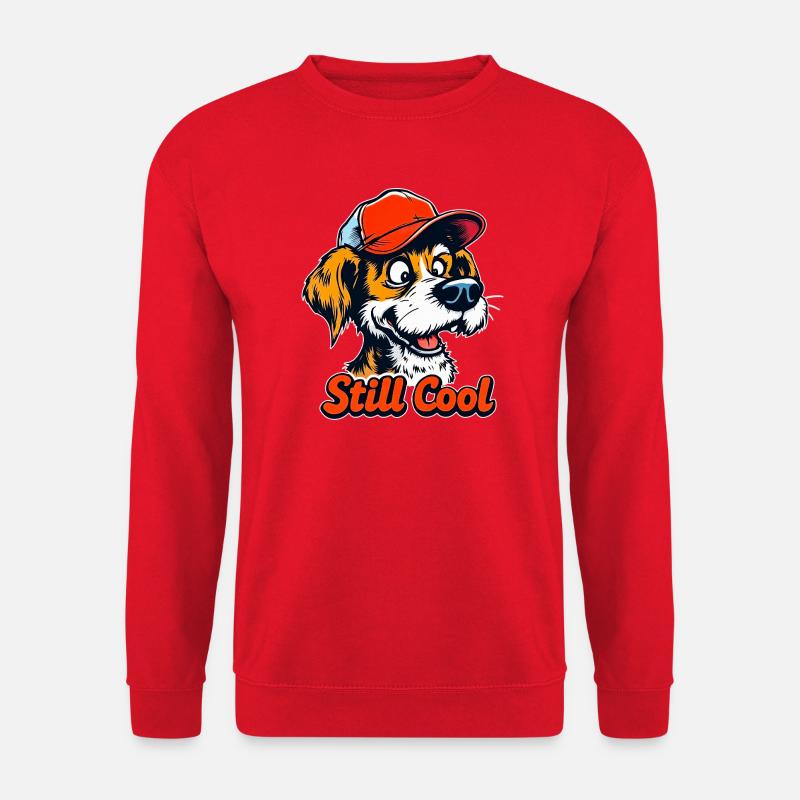 Immer noch cooler Cartoon-Hund - Unisex Pullover - Rot