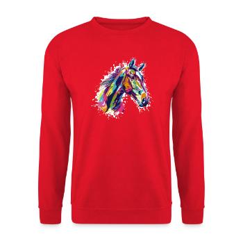 Pferd - Unisex Pullover - Rot - Vorne - Alina (178cm) & Michal (187cm)