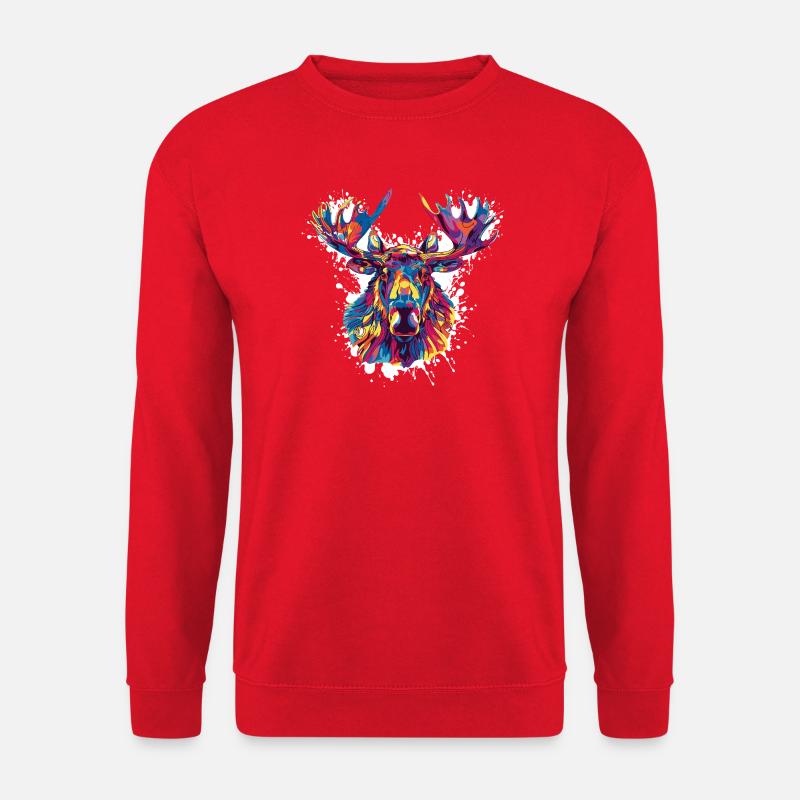 Deer Deer Paint Blobs - Unisex Sweatshirt - red