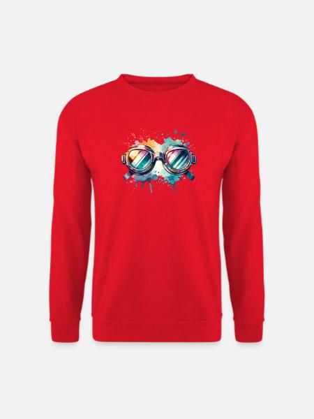 Colorful round swimming goggles Splash Design - Unisex Pullover - Rot