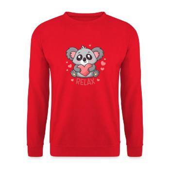 Koala Coeur Relax – Süße Zärtlichkeit - Unisex Pullover - Rot - Vorne - Alina (178cm) & Michal (187cm)