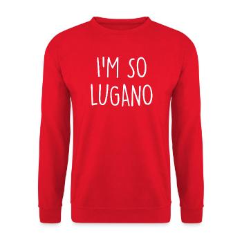 Lugano Switzerland Schweiz - Unisex Sweatshirt - red - Front - Alina (178cm) & Michal (187cm)