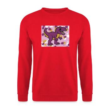 Allosaurus Dino - Unisex Pullover - Rot - Vorne - Alina (178cm) & Michal (187cm)