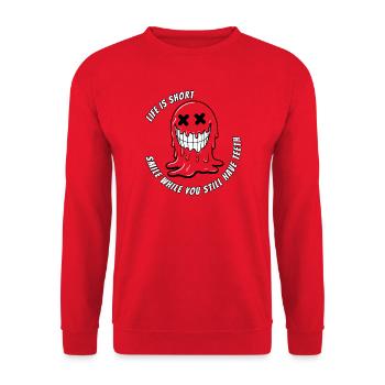 Life & Teeth.TR - Unisex Sweatshirt - red - Front - Alina (178cm) & Michal (187cm)