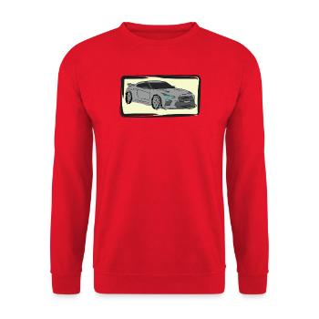 Sportwagen Neon Silhouette - Unisex Pullover - Rot - Vorne - Alina (178cm) & Michal (187cm)