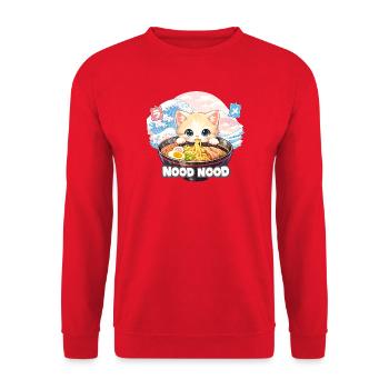Ramen Cat Kanagawa Pastel - Unisex Sweatshirt - red - Front - Alina (178cm) & Michal (187cm)