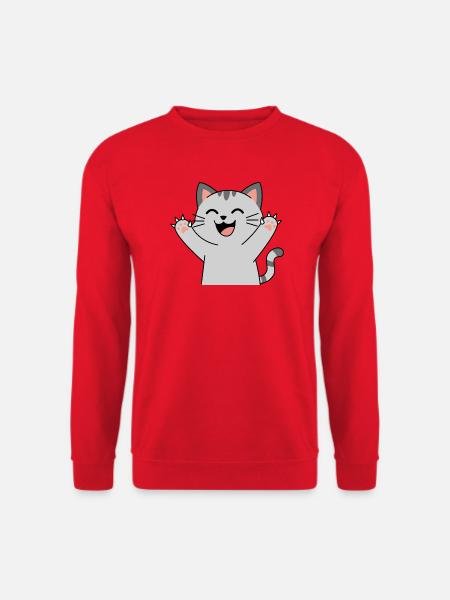 Happy Cat Paws Cheers (Pointed Claws) - Unisex Sweatshirt - red