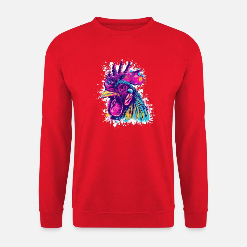 Rooster Art Graffiti - Unisex Sweatshirt - red
