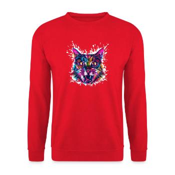 Graffiti d’art de chats - Sweat-shirt Unisexe - rouge - Devant - Alina (178cm) & Michal (187cm)