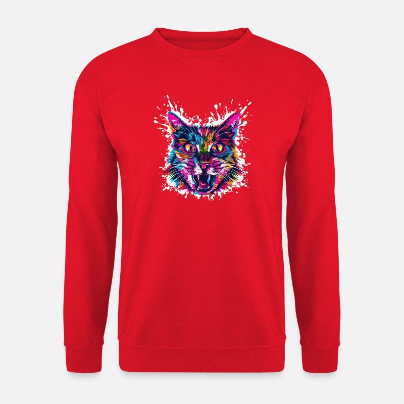 Katze Kunst Graffiti - Unisex Pullover - Rot