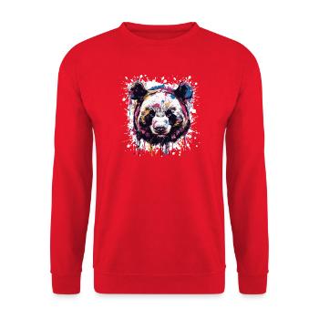  Panda Tier Pandabär - Unisex Pullover - Rot - Vorne - Alina (178cm) & Michal (187cm)