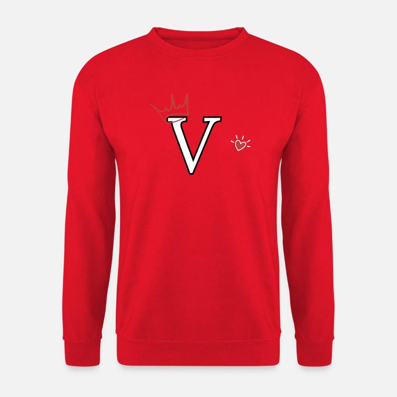 Buchstabe V Kronenherz - Unisex Pullover - Rot