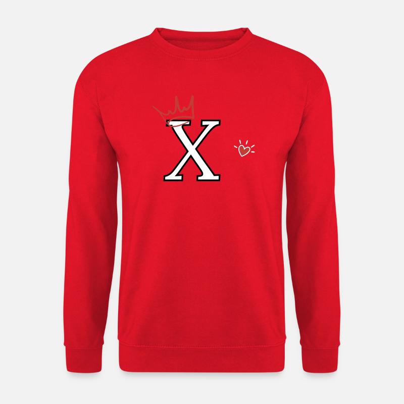 Buchstabe x Herzkrone - Unisex Pullover - Rot
