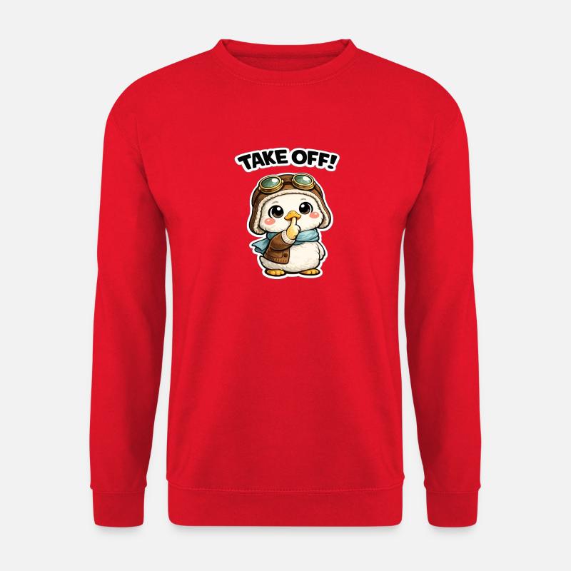 Take Off Penguin Pilot - Unisex Sweatshirt - red