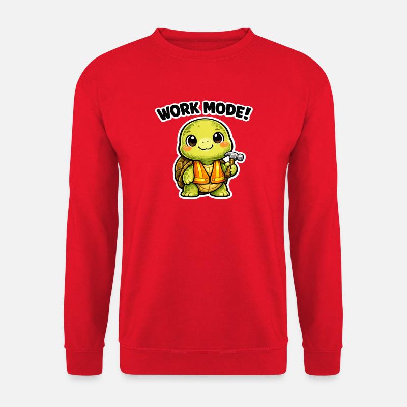 Arbeitsmodus Schildkröte Bauheld - Unisex Pullover - Rot
