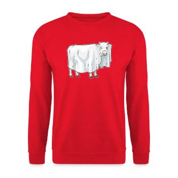 Vache Halloween fantôme - Sweat-shirt Unisexe - rouge - Devant - Alina (178cm) & Michal (187cm)