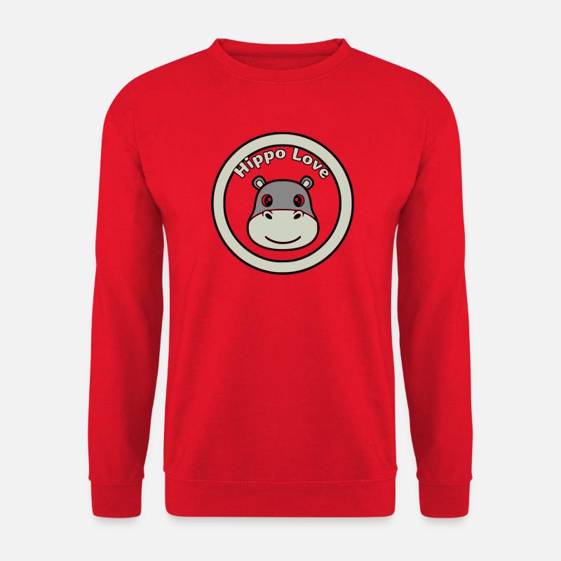 Hippo Love Hippo Logo Badge - Unisex Sweatshirt - red