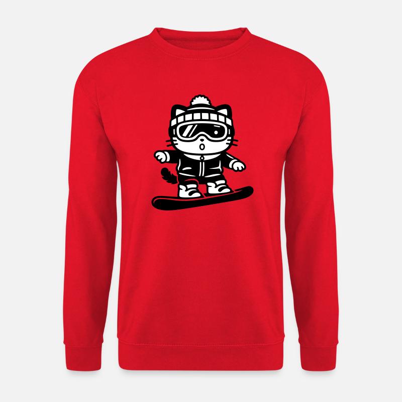 Snowboard Cat - Unisex Sweatshirt - red