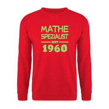 Mathe 1960 - Unisex Pullover - Rot - Vorne - Alina (178cm) & Michal (187cm)