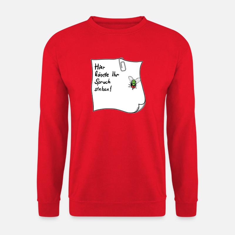 Notizzettel – Hier könnte Ihr Spruch stehen  - Unisex Pullover - Rot