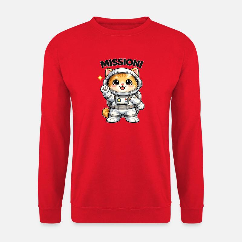Mission Katzenastronaut - Unisex Pullover - Rot