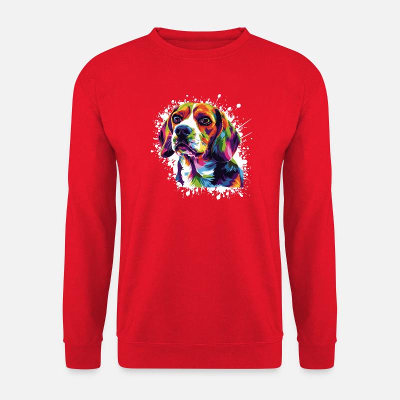 Hund Tier Kunst - Unisex Pullover - Rot