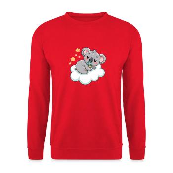 Bébé Koala rêveur sur nuage pastel - Sweat-shirt Unisexe - rouge - Devant - Alina (178cm) & Michal (187cm)